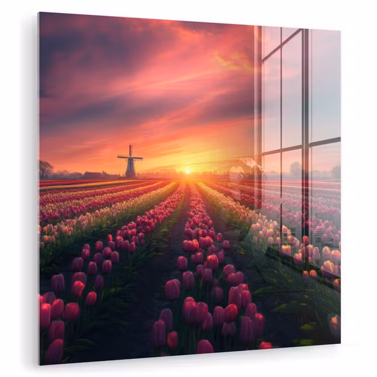 Windmolen - Zonsondergang - Landschap plexiglas 5mm klein -zzzproduct_nieuw