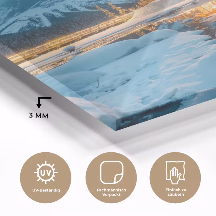 Winterlandschap - Natuur - Huis - Bergen - Sneeuw plexiglas 5mm klein -wsfeer2_DE