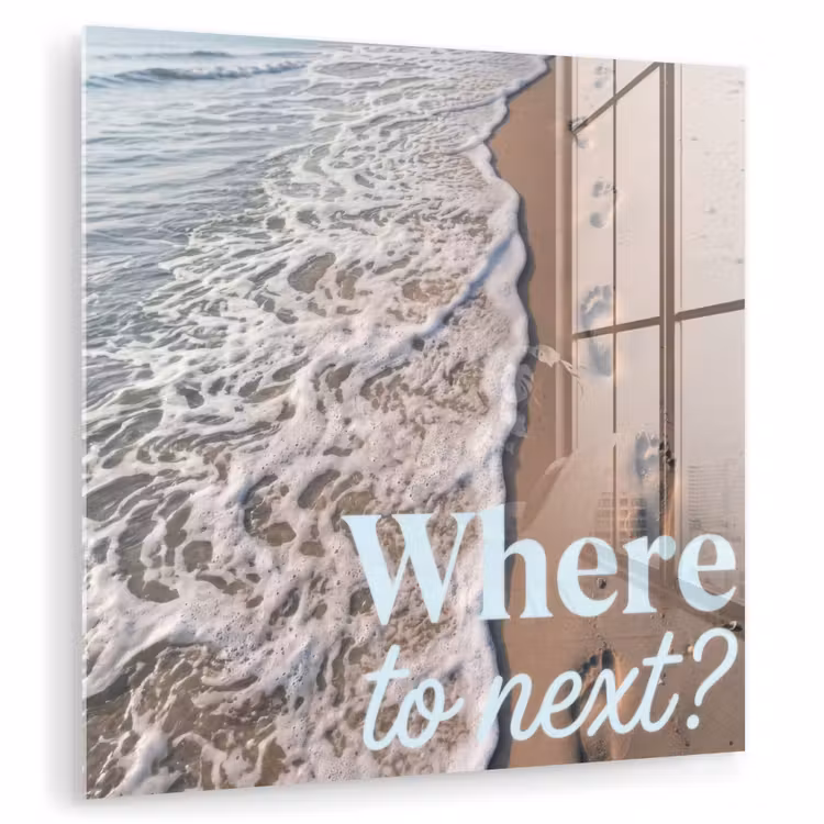 Where to next - Strand - Voetstappen plexiglas 5mm klein -zzzproduct_nieuw
