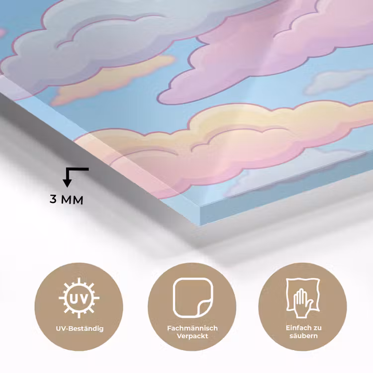 Wolk - Lucht - Natuur - Illustratie - Pastel plexiglas 5mm klein -wsfeer2_DE