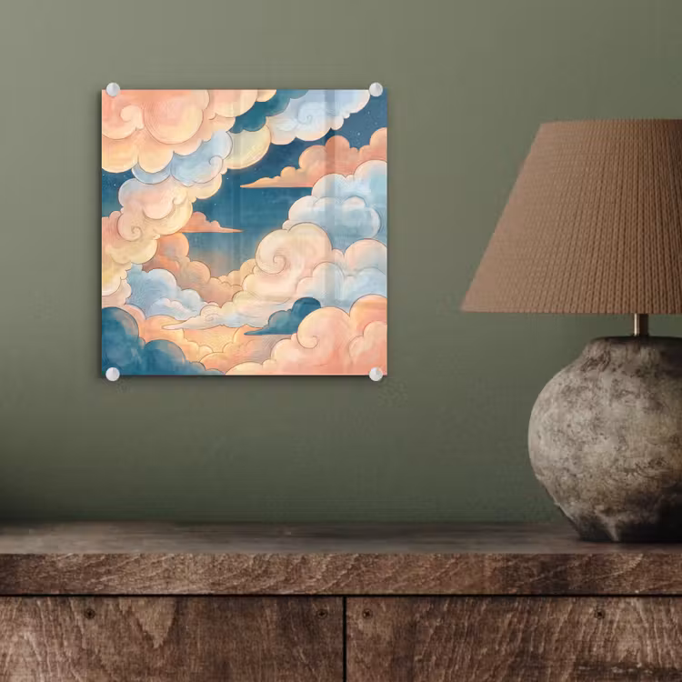 Wolk - Lucht - Natuur - Illustratief - Oranje plexiglas 5mm klein -sfeer3