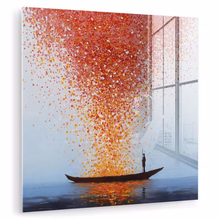 Wolk - Confetti - Boot - Wateroppervlakte plexiglas 5mm klein -zzzproduct_nieuw