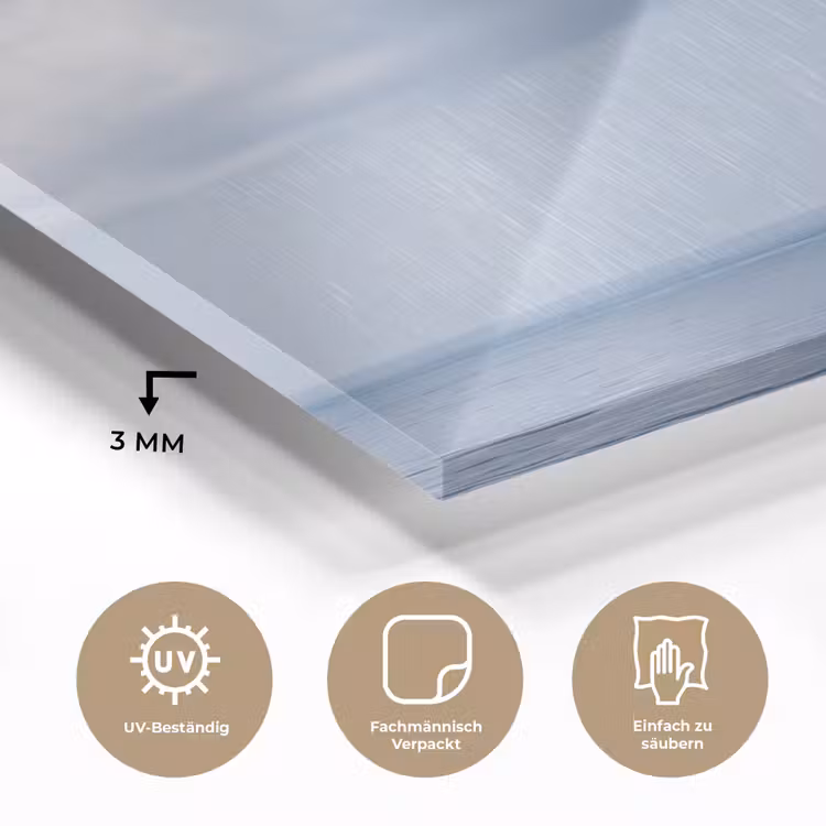 Glasbild - Wolke – Regen – Natur - Wolk - Regen - Natuur plexiglas 5mm klein