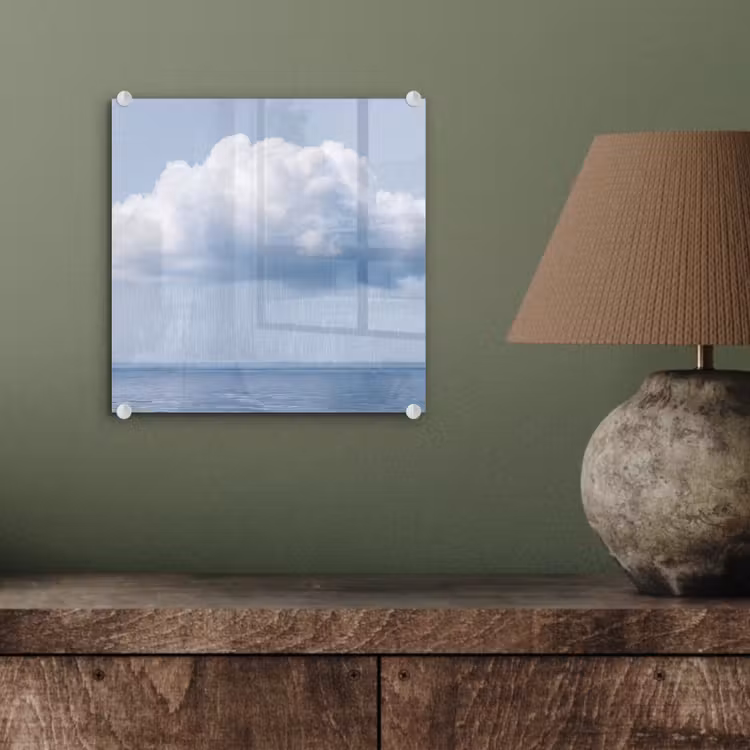 Glasbild - Wolke – Regen – Natur - Wolk - Regen - Natuur plexiglas 5mm klein