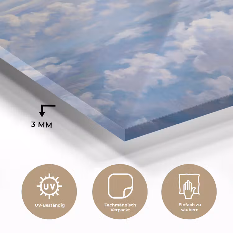 Wolken - Lucht - Natuur - Abstract - Blauw plexiglas 5mm klein -wsfeer2_DE