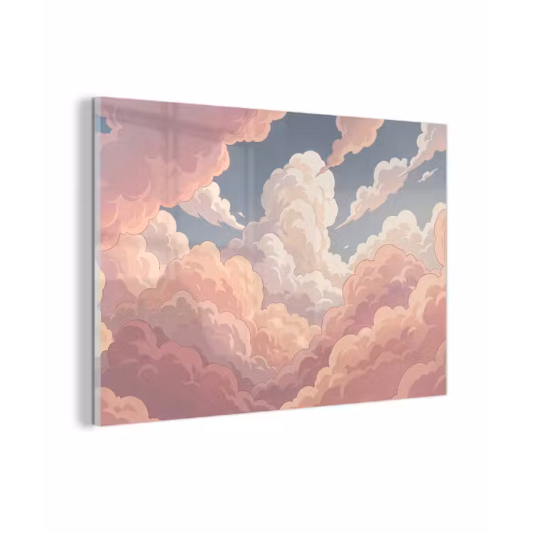 Wolken - Lucht - Natuur - Pastel - Roze plexiglas 5mm klein -zzzproduct_nieuw
