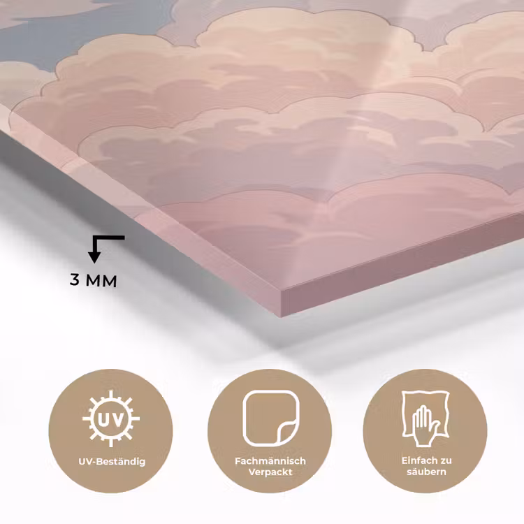 Wolken - Lucht - Natuur - Pastel - Roze plexiglas 5mm klein -wsfeer2_DE