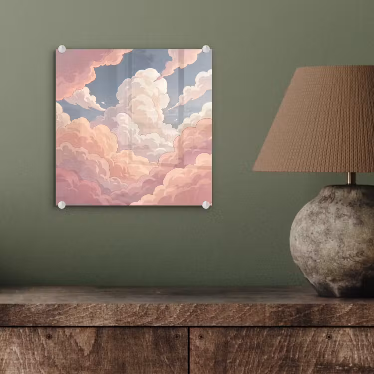 Wolken - Lucht - Natuur - Pastel - Roze plexiglas 5mm klein -sfeer3