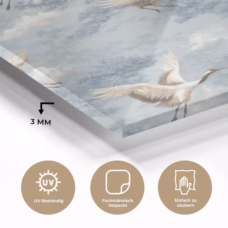 Wolken - Kraanvogels - Blauw plexiglas 5mm klein 11 -wsfeer2_DE