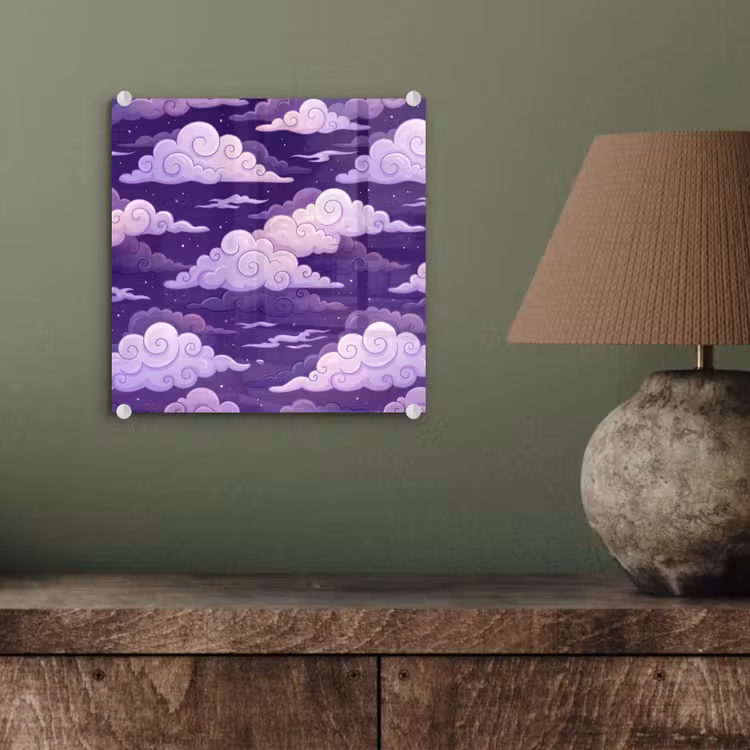 Wolken - Nacht - Natuur - Abstract - Paars plexiglas 5mm klein -sfeer3