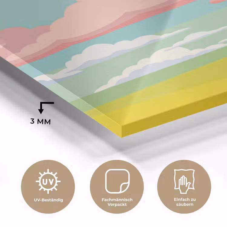 Wolken - Roze - Natuur - Modern - Pastel plexiglas 5mm klein -wsfeer2_DE