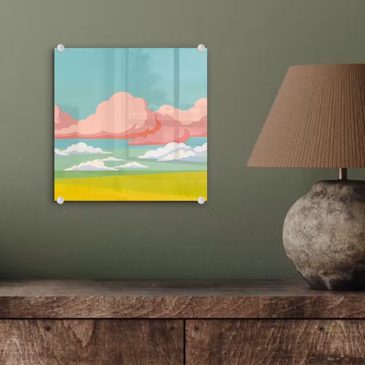 Wolken - Roze - Natuur - Modern - Pastel plexiglas 5mm klein -sfeer3
