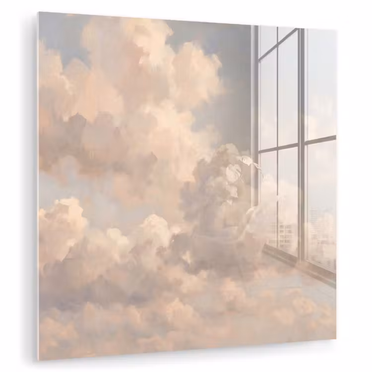Wolken - Zacht - Natuur - Klassiek - Beige plexiglas 5mm klein -zzzproduct_nieuw