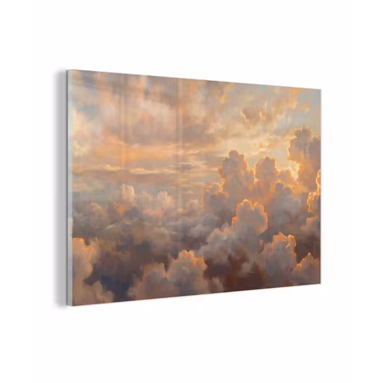 Wolken - Zonsondergang - Natuur - Abstract - Goud plexiglas 5mm klein -zzzproduct_nieuw