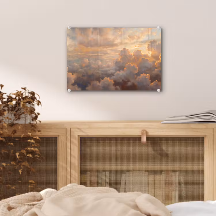 Wolken - Zonsondergang - Natuur - Abstract - Goud plexiglas 5mm klein -sfeer3