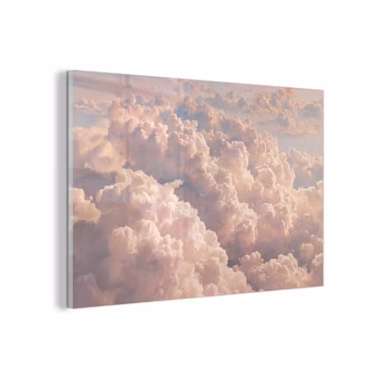Wolken - Zonsondergang - Natuur - Pastel - Roze plexiglas 5mm klein -zzzproduct_nieuw