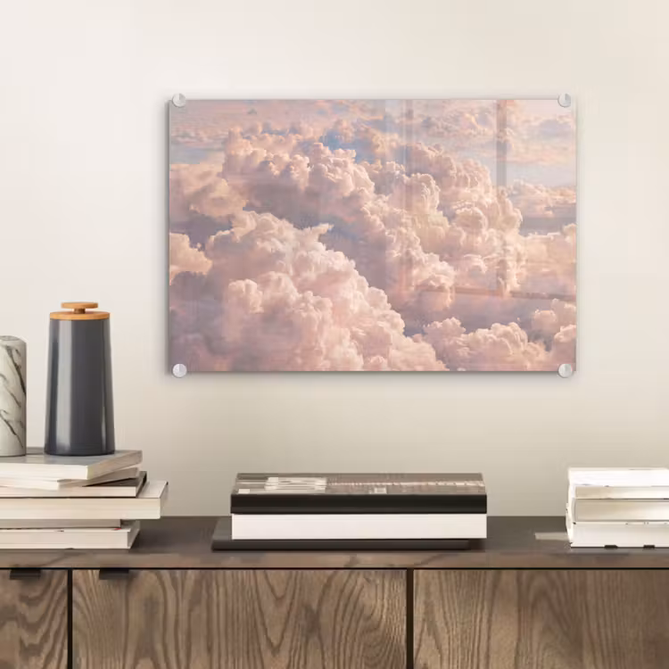 Wolken - Zonsondergang - Natuur - Pastel - Roze plexiglas 5mm klein -sfeer1