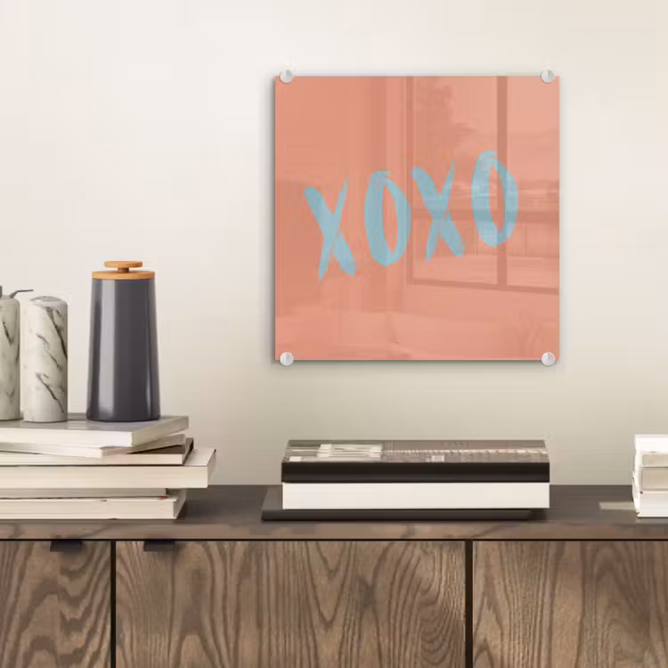 XOXO - Blauw - Perzikkleur plexiglas 5mm klein -sfeer1