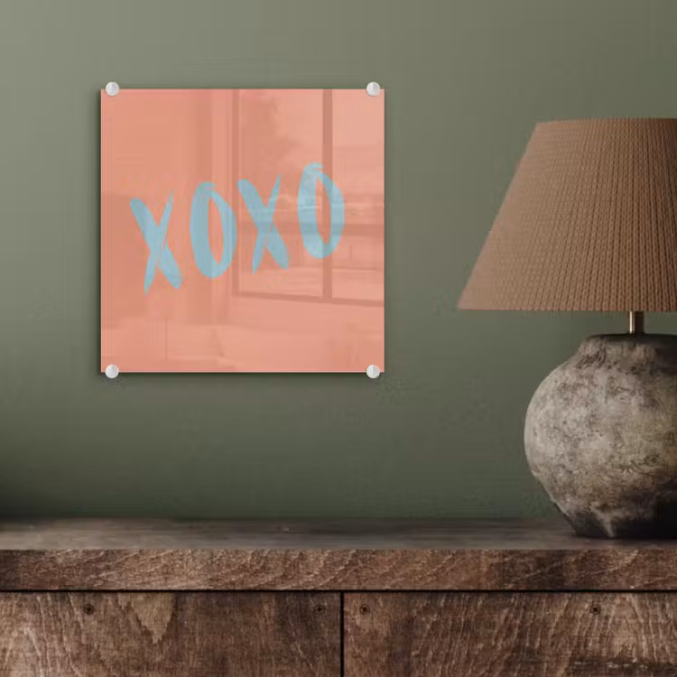 XOXO - Blauw - Perzikkleur plexiglas 5mm klein -sfeer3