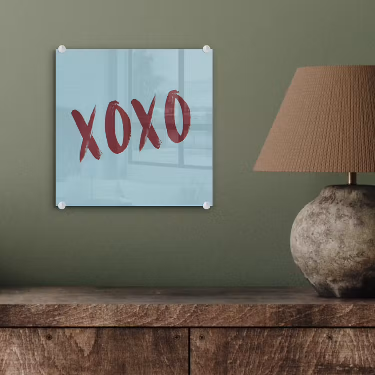 XOXO - Blauw - Rood plexiglas 5mm klein -sfeer3