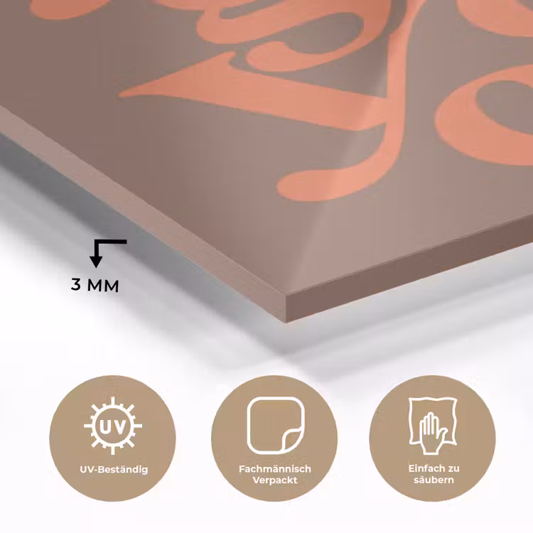 Yes girl you can - Oranje - Bruin plexiglas 5mm klein -wsfeer2_DE