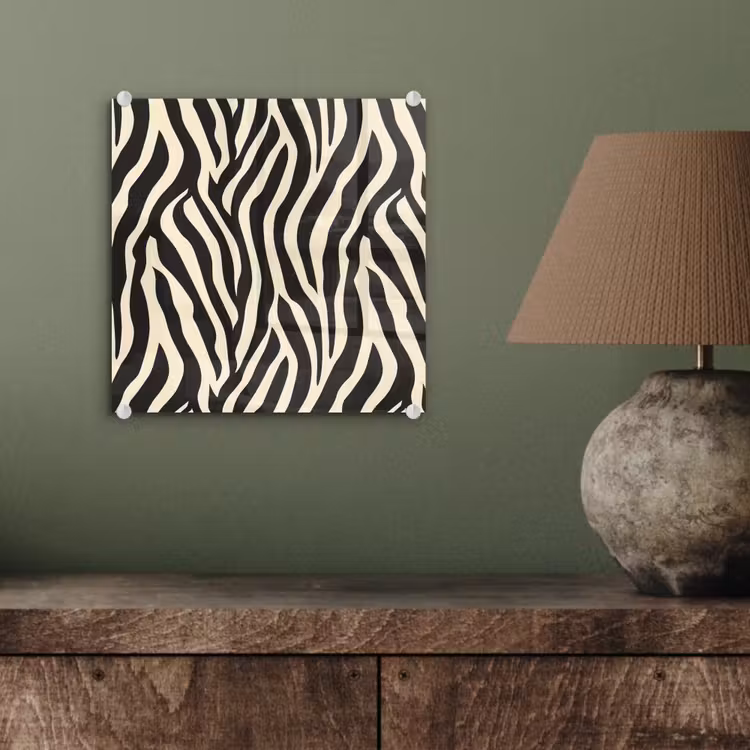 Zebra - Print - Klassiek - Zwart plexiglas 5mm klein 11 -sfeer3