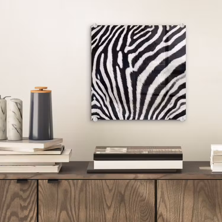 Zebra - Vacht - Klassiek - Zwart - Wit plexiglas 5mm klein -sfeer1