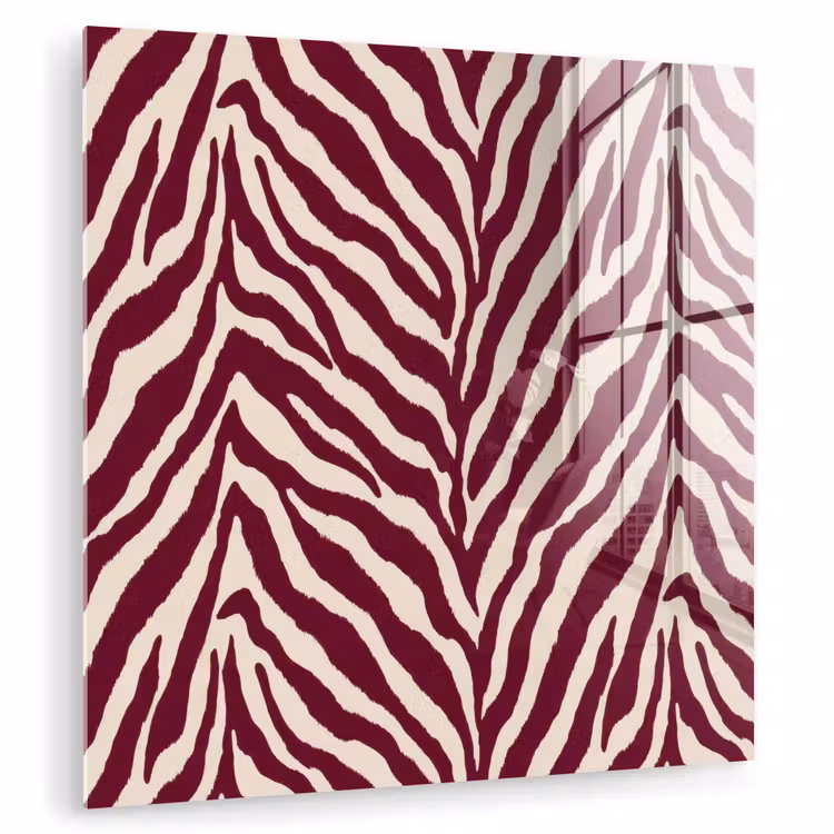 Zebra - Motief - Bordeaux - Rood plexiglas 5mm klein 11 -zzzproduct_nieuw