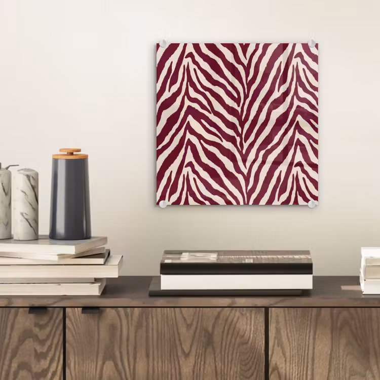 Zebra - Motief - Bordeaux - Rood plexiglas 5mm klein 11 -sfeer1