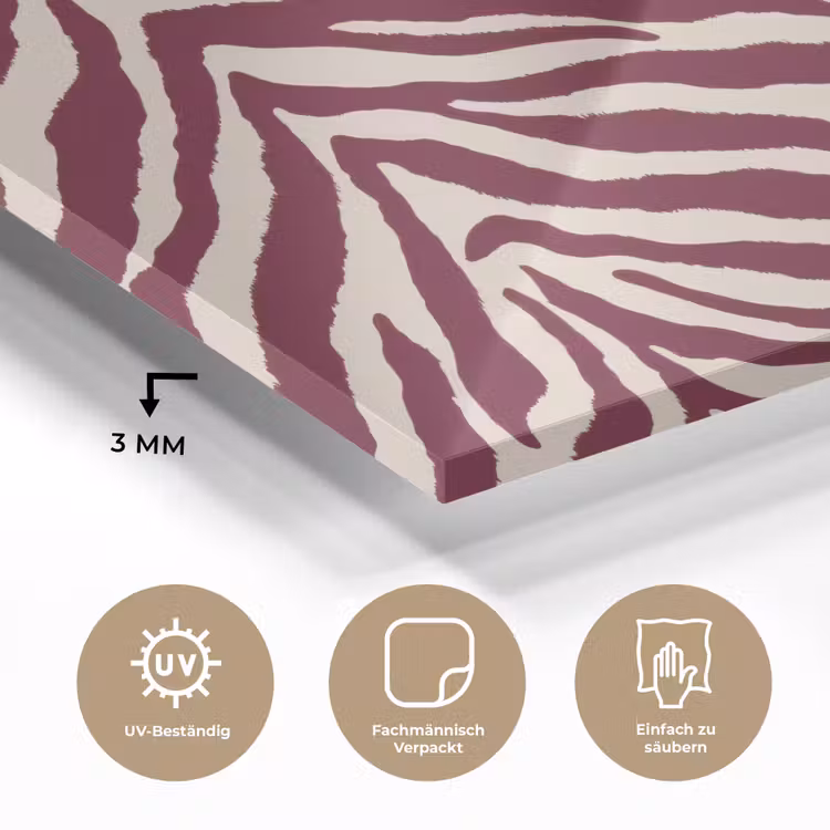 Zebra - Motief - Bordeaux - Rood plexiglas 5mm klein 11 -wsfeer2_DE
