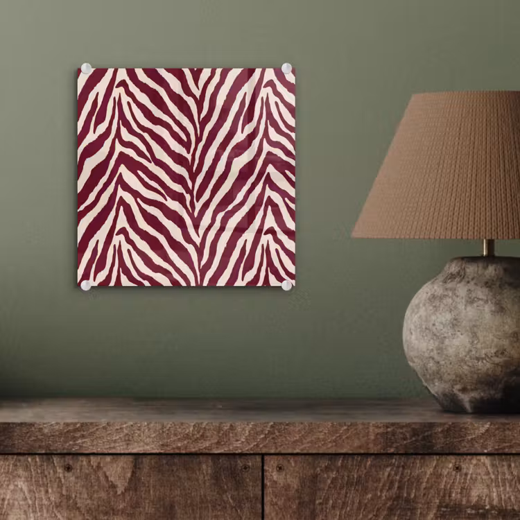 Zebra - Motief - Bordeaux - Rood plexiglas 5mm klein 11 -sfeer3