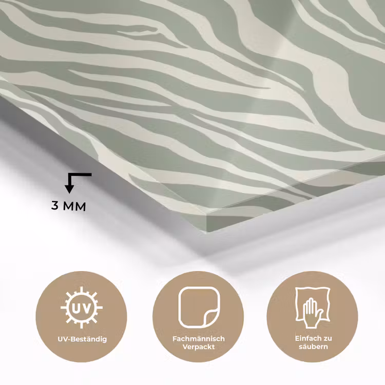 Zebra - Motief - Groen plexiglas 5mm klein 11 -wsfeer2_DE
