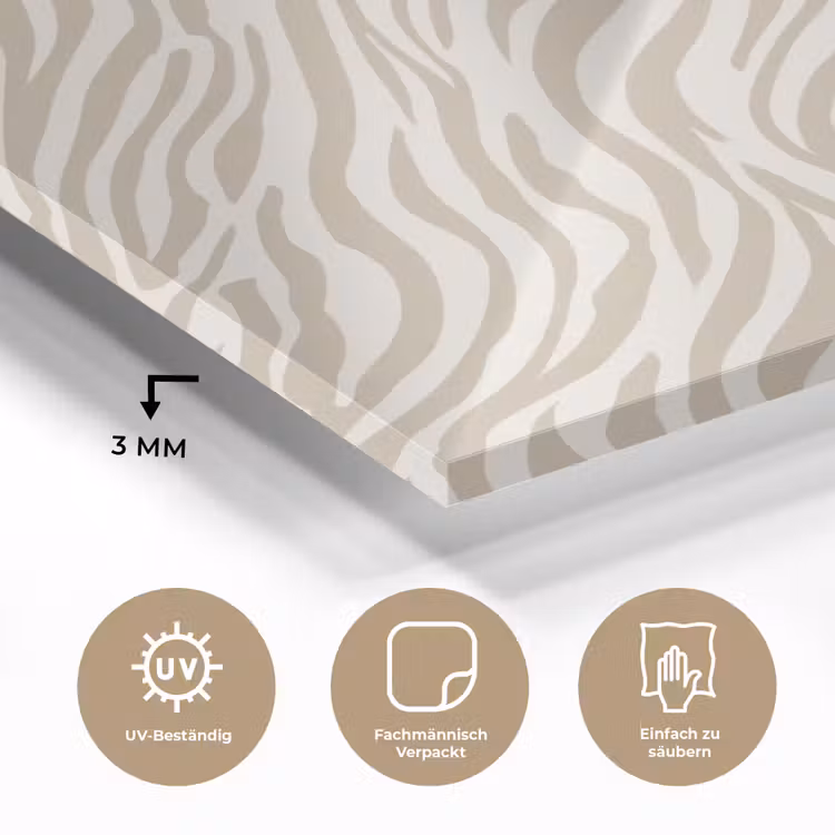 Zebra - Patroon - Beige plexiglas 5mm klein 11 -wsfeer2_DE