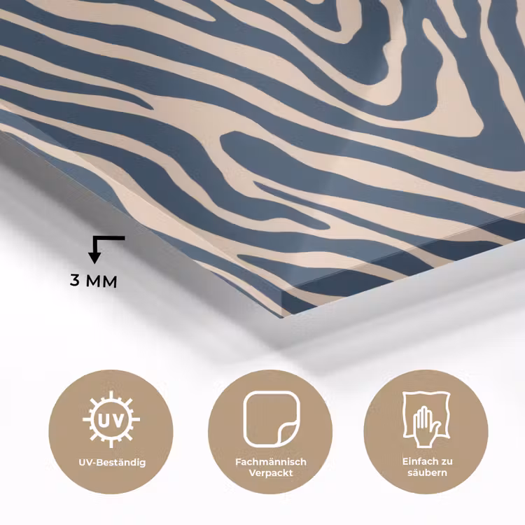 Zebra - Patroon - Blauw - Beige plexiglas 5mm klein 11 -wsfeer2_DE