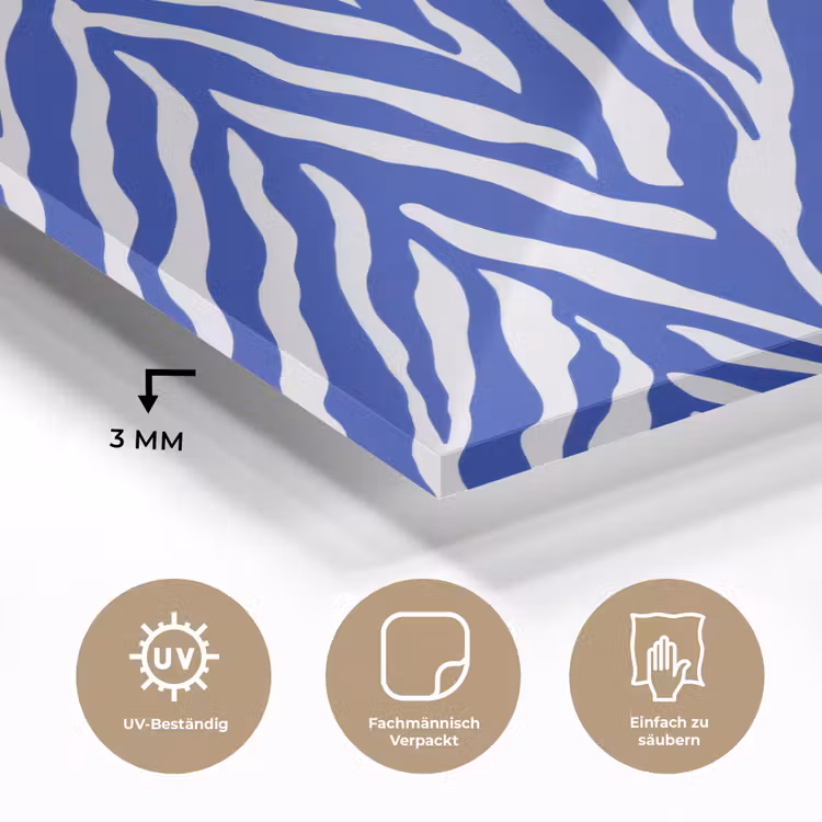 Zebra - Patroon - Kobalt - Blauw plexiglas 5mm klein 11 -wsfeer2_DE