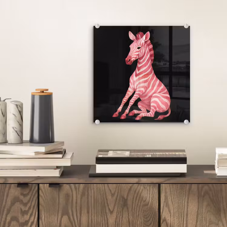 Zebra - Roze - Gestreept plexiglas 5mm klein -sfeer1