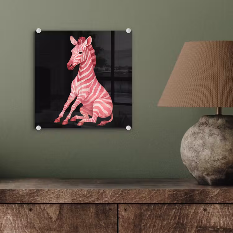 Zebra - Roze - Gestreept plexiglas 5mm klein -sfeer3
