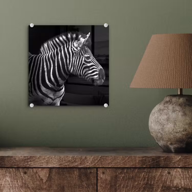 Zebra - Zwart - Wit - Portret - Dieren plexiglas 5mm klein -sfeer3