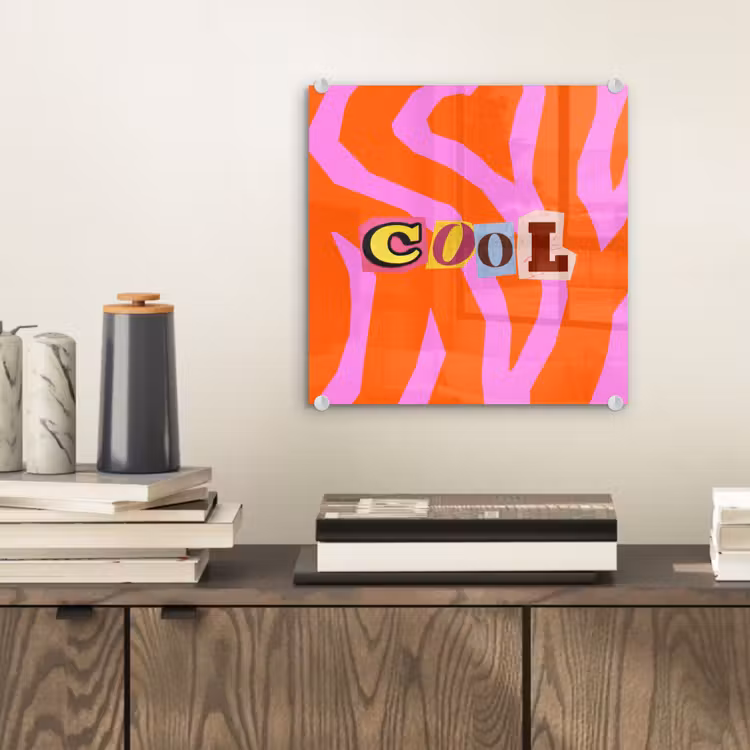 Zebraprint - Grafisch - COOL - Oranje plexiglas 5mm klein -sfeer1