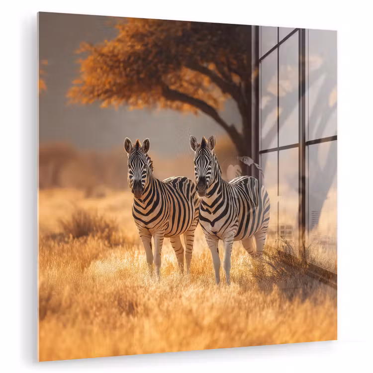 Zebra's - Savannelandschap - Gras plexiglas 5mm klein -zzzproduct_nieuw