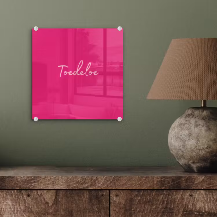 Toedeloe - Roze plexiglas 5mm klein -sfeer3