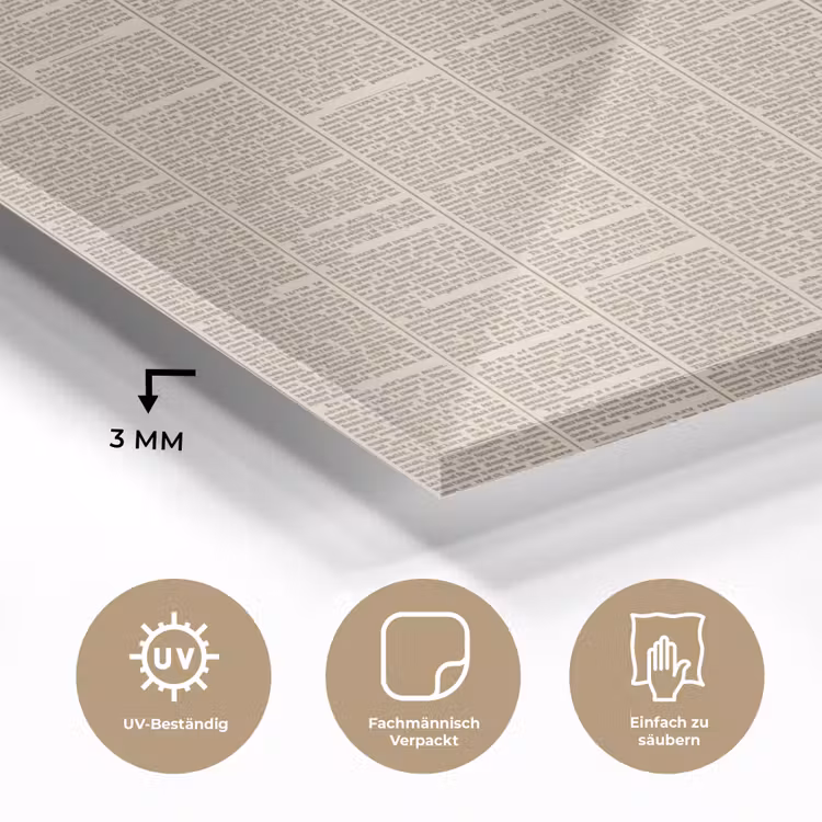 Krant - Nieuws - Historisch - Vintage - Beige plexiglas 5mm klein -wsfeer2_DE