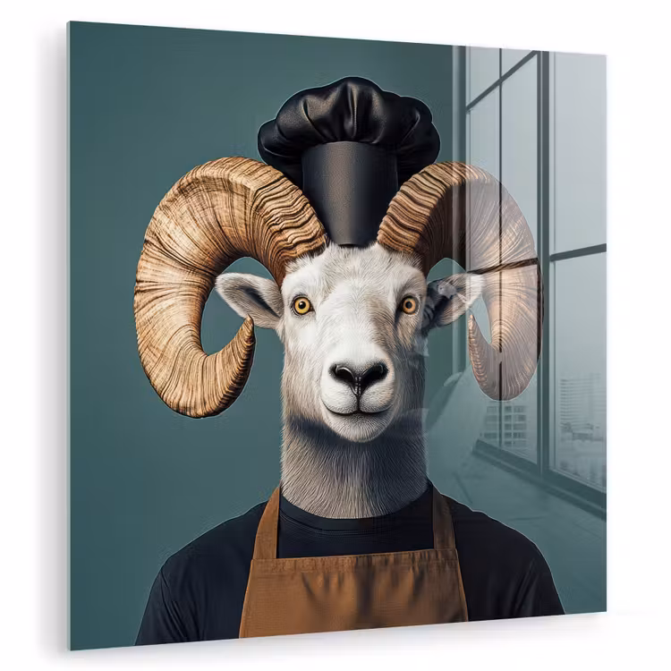 Geit - Hoorns - Kokskleding plexiglas 5mm klein -zzzproduct_nieuw