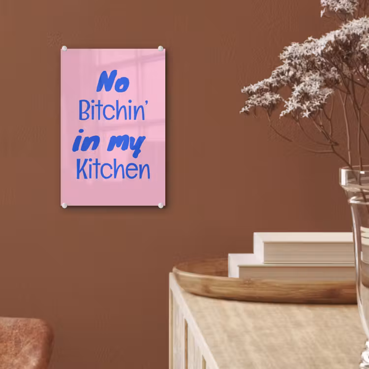 Quote - Blauw - Lettertype - Keuken plexiglas 5mm klein -sfeer5