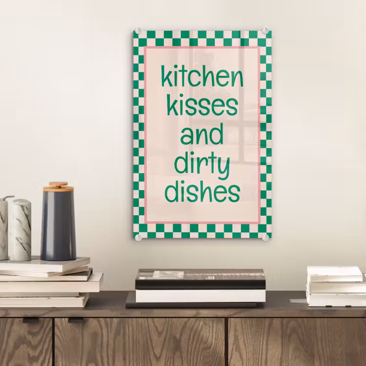 Quote - Groen - Geblokt - Keuken plexiglas 5mm klein -sfeer1