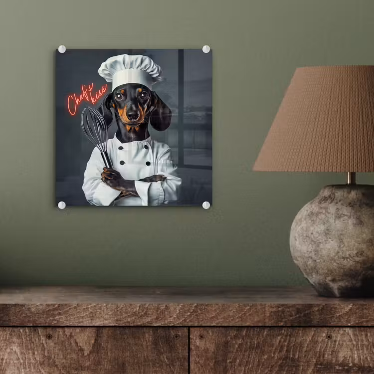 Quote - Neon - Hond - Kokskleding plexiglas 5mm klein -sfeer3
