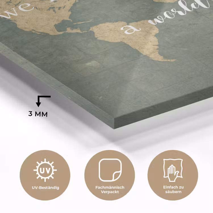 Quote - Vintage - Wereldkaart - Oud plexiglas 5mm klein -wsfeer2_DE