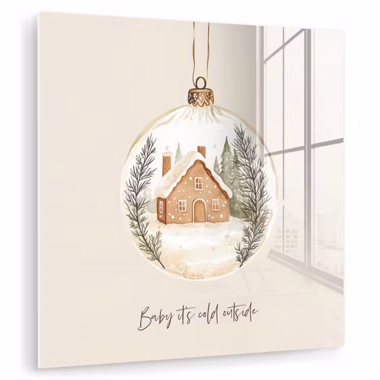 Quote - Winter - Kerst - Beige - Kerstbal plexiglas 5mm klein -zzzproduct_nieuw