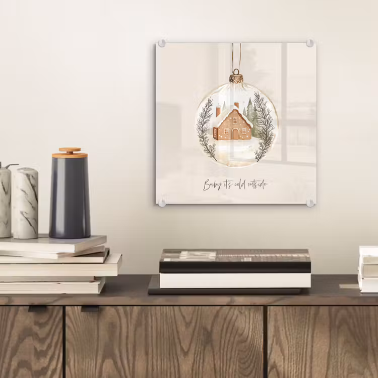 Quote - Winter - Kerst - Beige - Kerstbal plexiglas 5mm klein -sfeer1