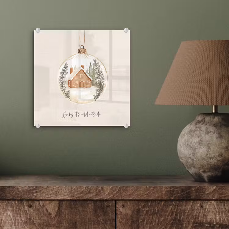 Quote - Winter - Kerst - Beige - Kerstbal plexiglas 5mm klein -sfeer3
